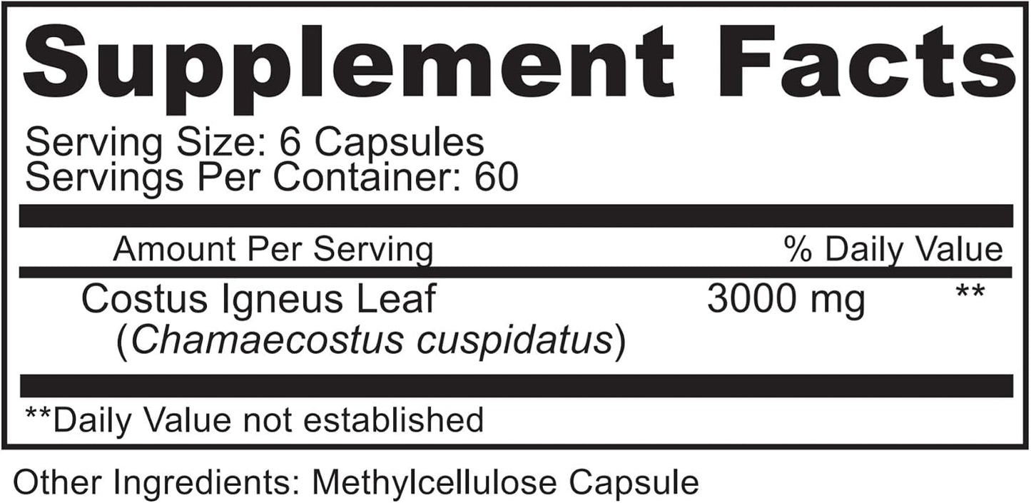 ORGANOPLEX Insulin Plant Capsules (Costus Igneus) – 100% Natural Supplement, 360 Veggie Caps (2 Month Supply) - görsel 5