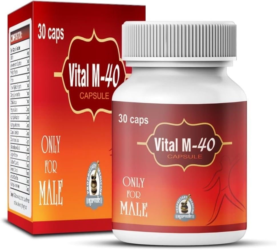 Vital M-40 Capsules for Men - Men's Wellbeing Support, 60 Capsules - görsel 1