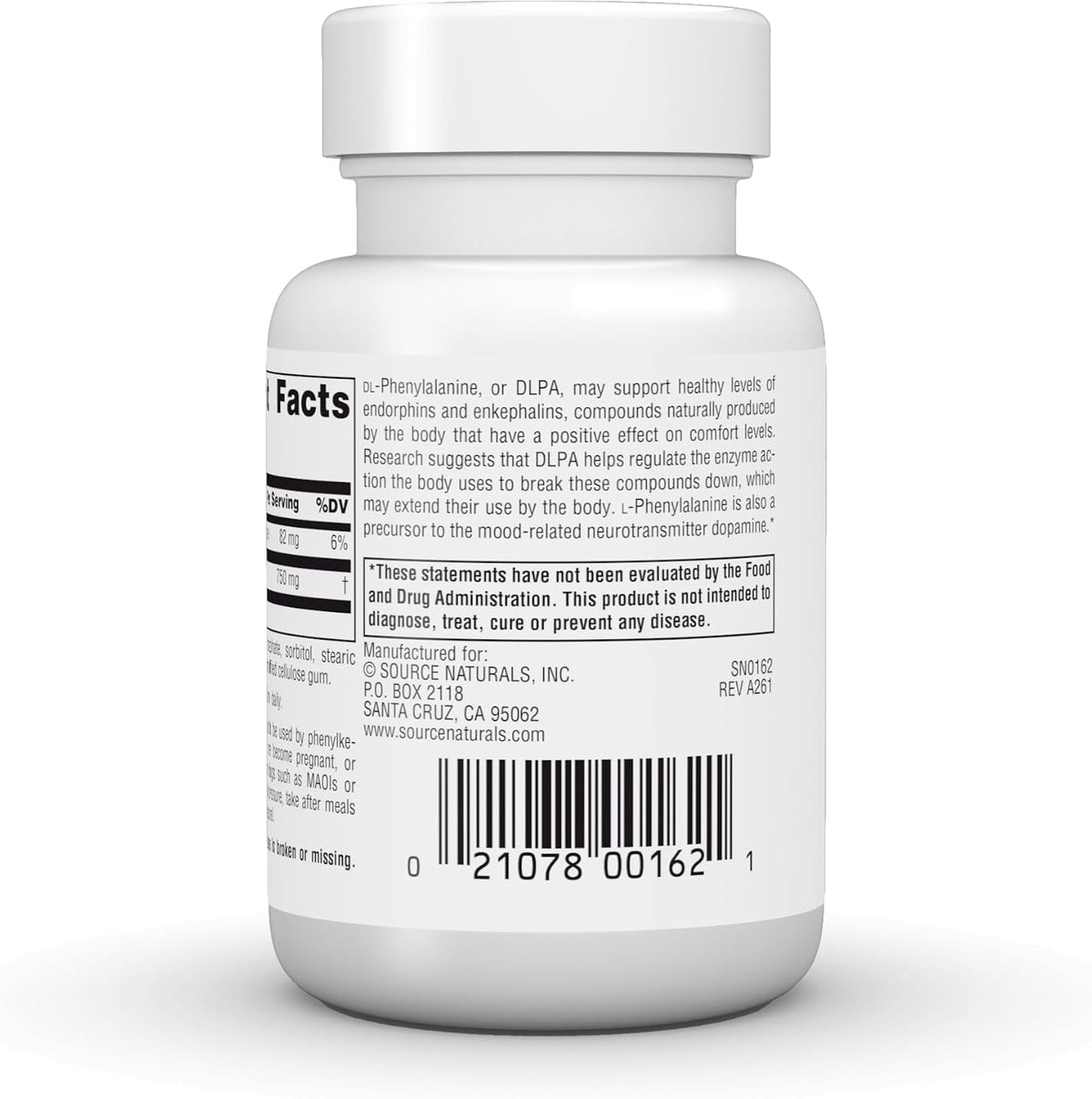 Source Naturals DLPA DL-Phenylalanine, 375mg - 60 Tablets - görsel 4