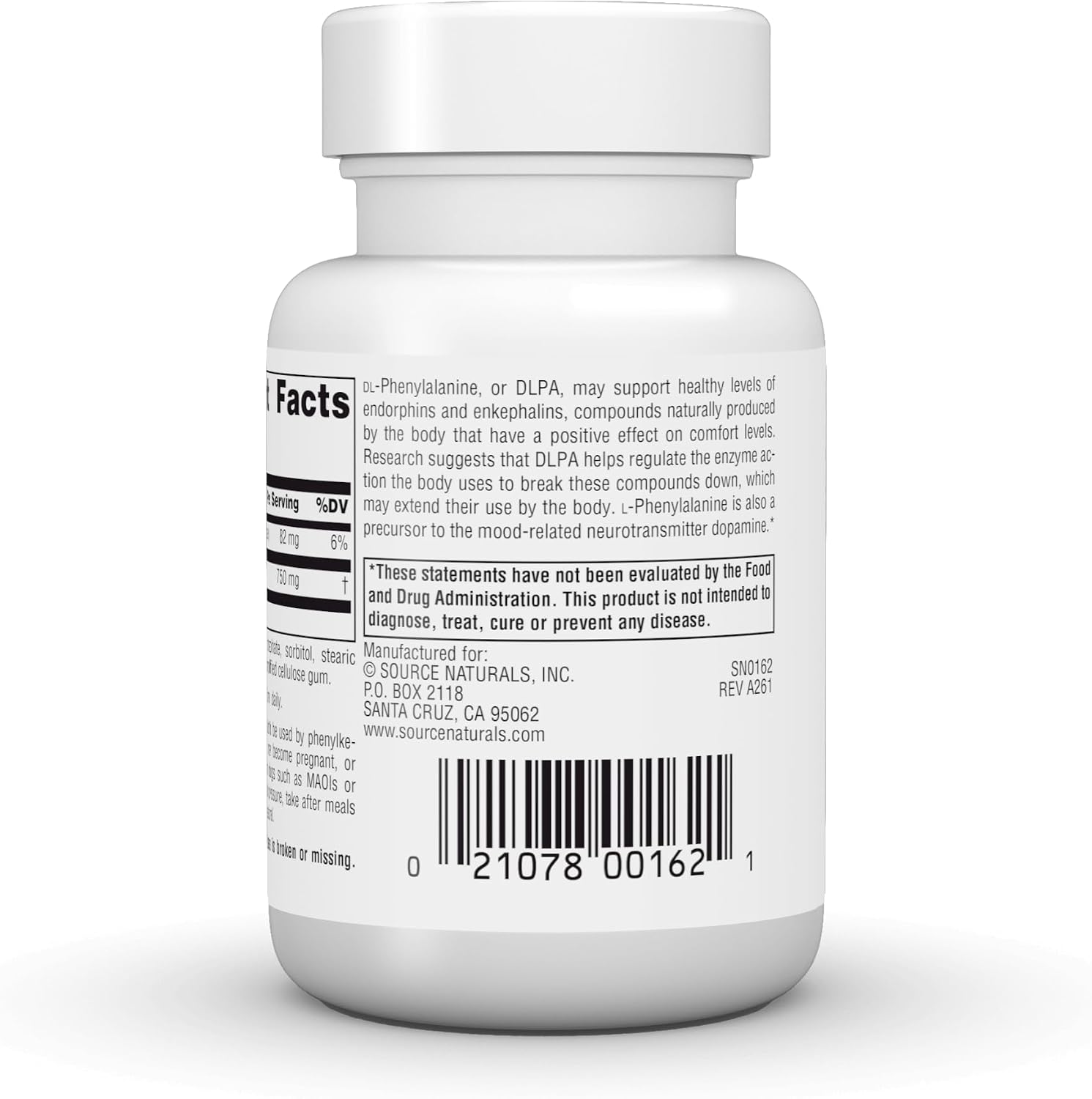 Source Naturals DLPA DL-Phenylalanine, 375mg - 60 Tablets - görsel 4