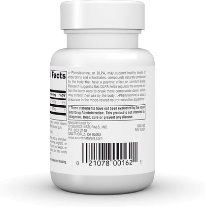 Source Naturals DLPA DL-Phenylalanine, 375mg - 60 Tablets