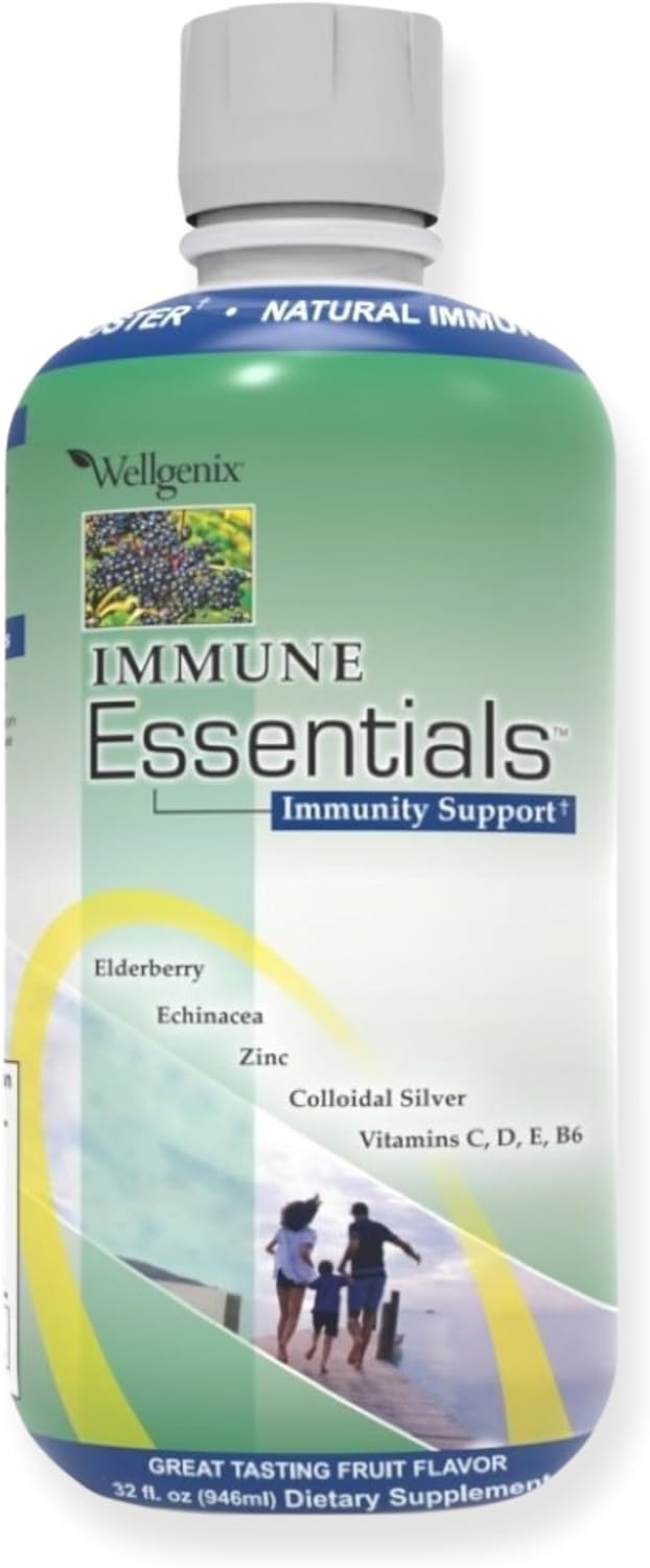 Wellgenix Immune Essentials Liquid Dietary Supplement – Elderberry, Echinacea, Zinc & Vitamin C – Fruit Flavour – 946 ml (Pack of 2) - görsel 8