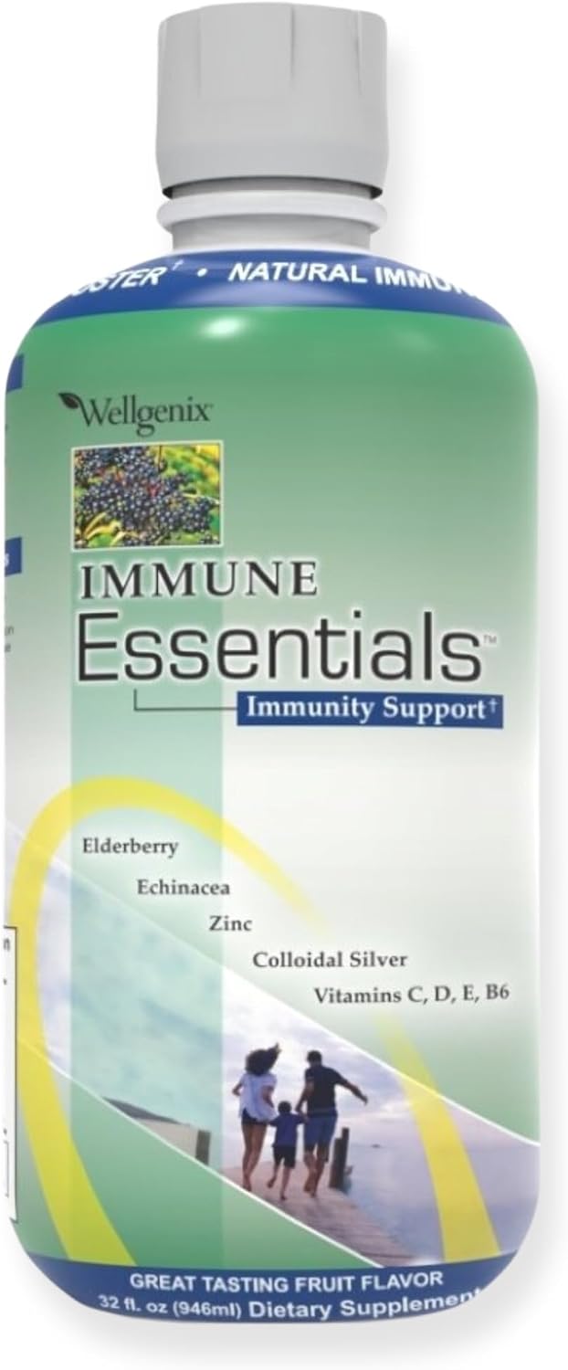 Wellgenix Immune Essentials – 12 in 1 Natural Immune Support Liquid Multivitamin, Fruit Punch, 946 ml - görsel 1