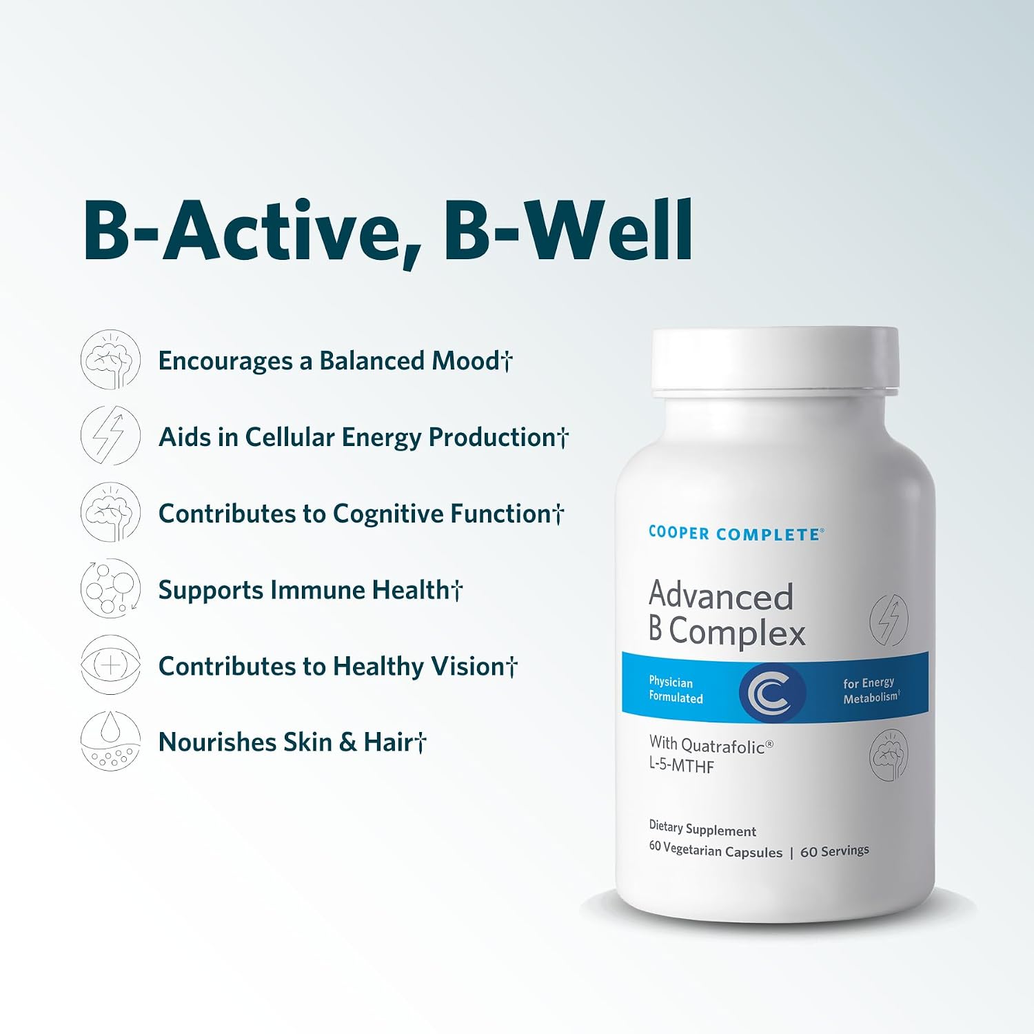 Cooper Complete Methylated Vitamin B Complex, Energy Support, 60 Capsules - görsel 4