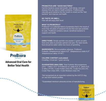 ProBiora for Dogs – Dog Probiotic Supplement for Oral Care, 30 Servings