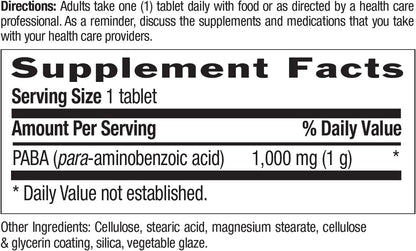 Country Life PABA 1000mg, 60 Tablets