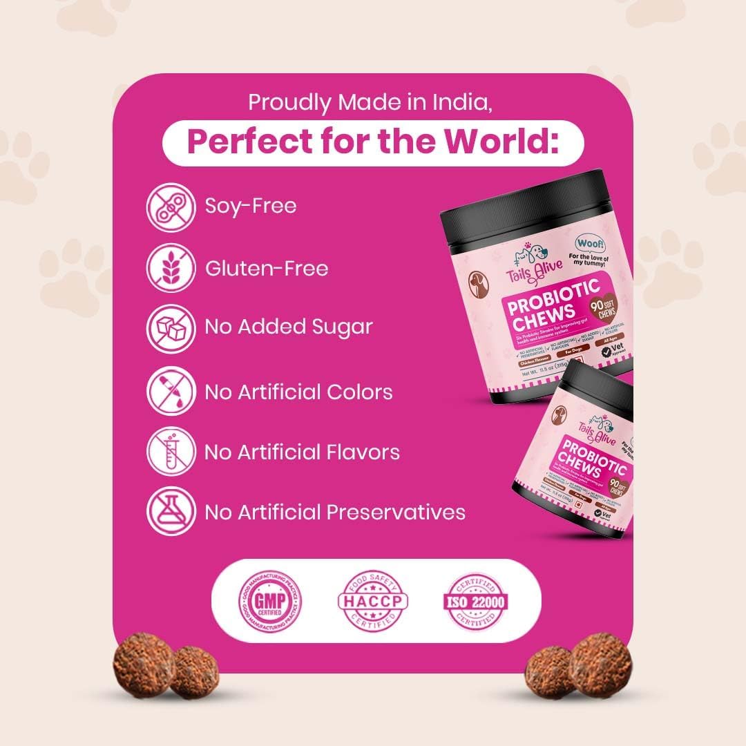 TailsAlive Probiotic Soft Chews for Dogs | Six Probiotic Strains for Gut Health & Digestion | Chicken Flavour | Supports Immune Function | 90 Soft Chews - görsel 7