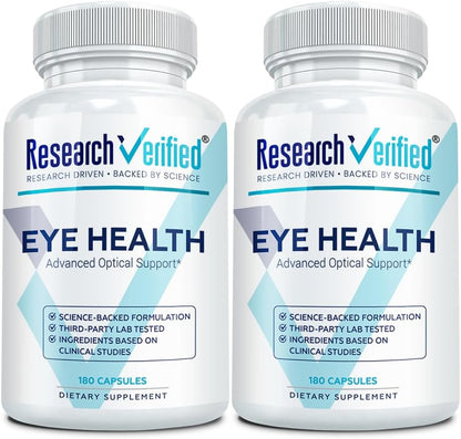 Research Verified Eye Health - Support Vision with Vitamins A, B, C, E - 60 Capsules