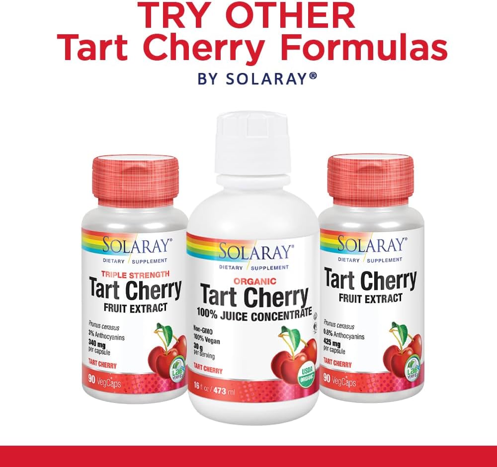 SOLARAY Tart Cherry and Celery Seed Supplement 620 mg - 60 Vegan Capsules - görsel 4