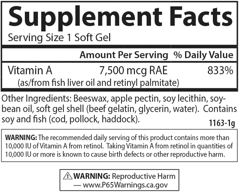 Carlson Vitamin A with Pectin, 25000 IU, 300 Softgels - görsel 4