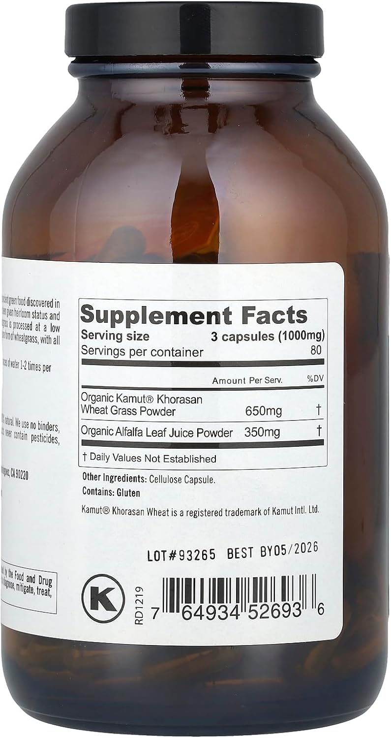 Pure Planet Heirloom Wheatgrass Vegetarian Capsules, 240 Count - görsel 2