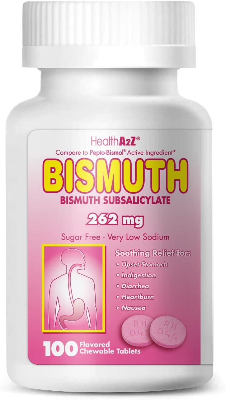HealthA2Z® Bismuth | Bismuth Subsalicylate 262mg | Multi-Symptom Relief | (50 Count (Pack of 1)) - görsel 6