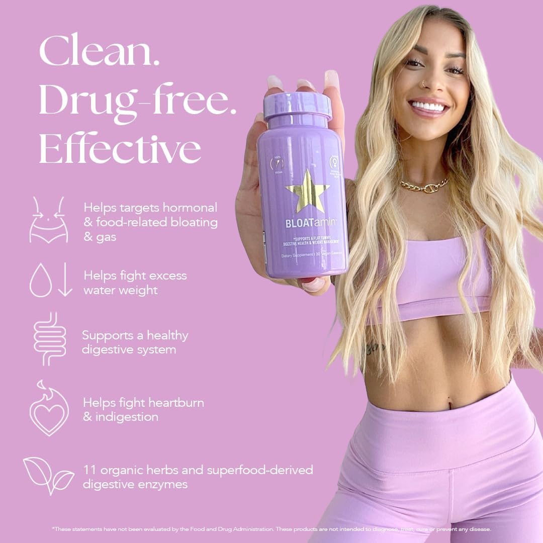 HAIRtamin BLOATamin - Vegan Digestive Enzymes for Bloating Relief (30 Capsules) - görsel 2