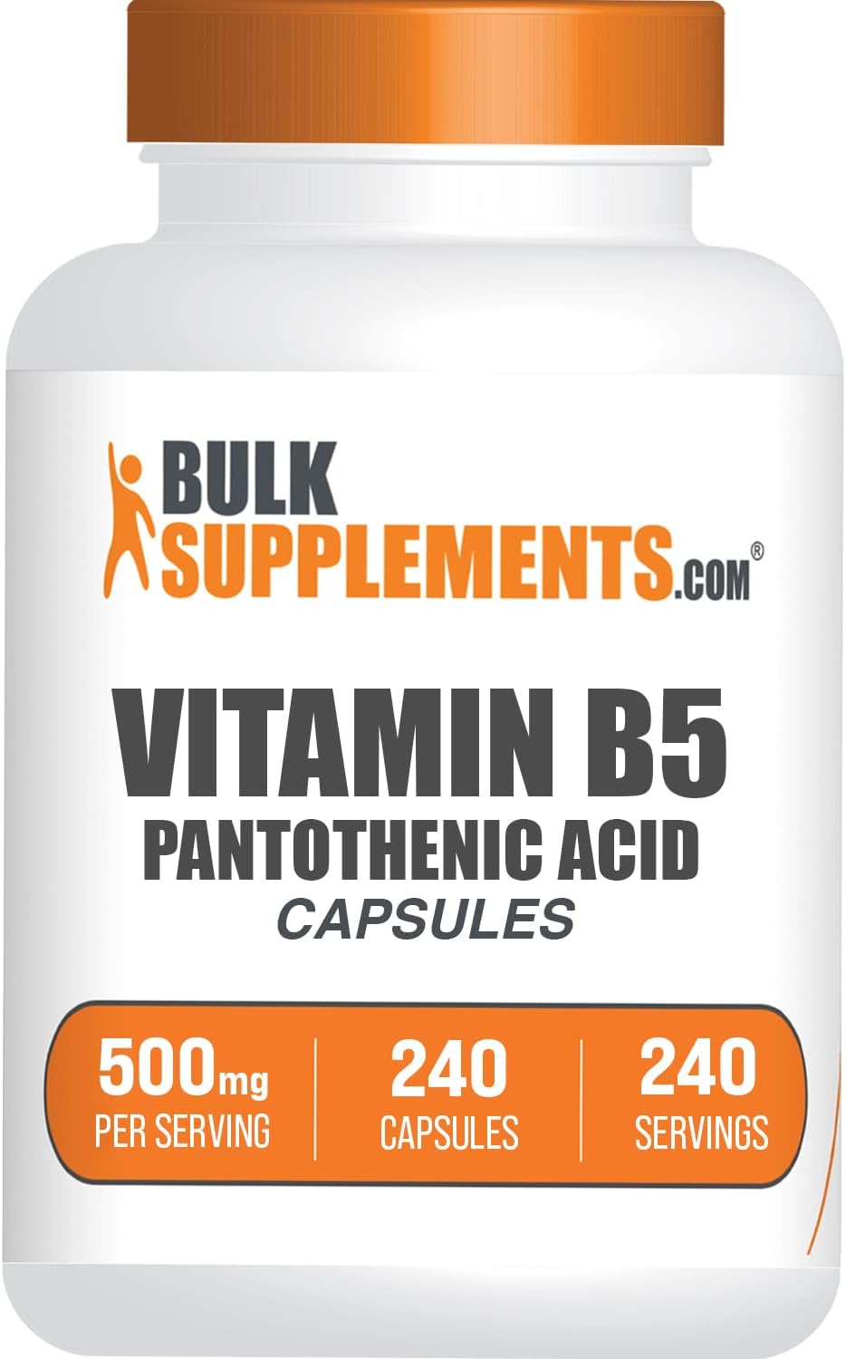 Vitamin B5 (Pantothenic Acid) 500 mg Capsules - 240 Capsules - görsel 1