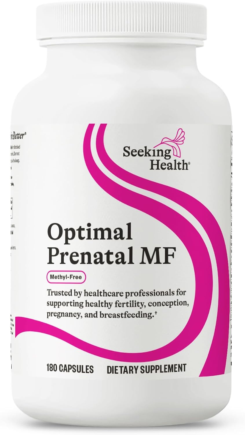 Seeking Health Optimal Prenatal MF - Methyl-Free Prenatal Vitamin with Folate, Vitamin B12, and Ginger (180 Capsules) - görsel 1