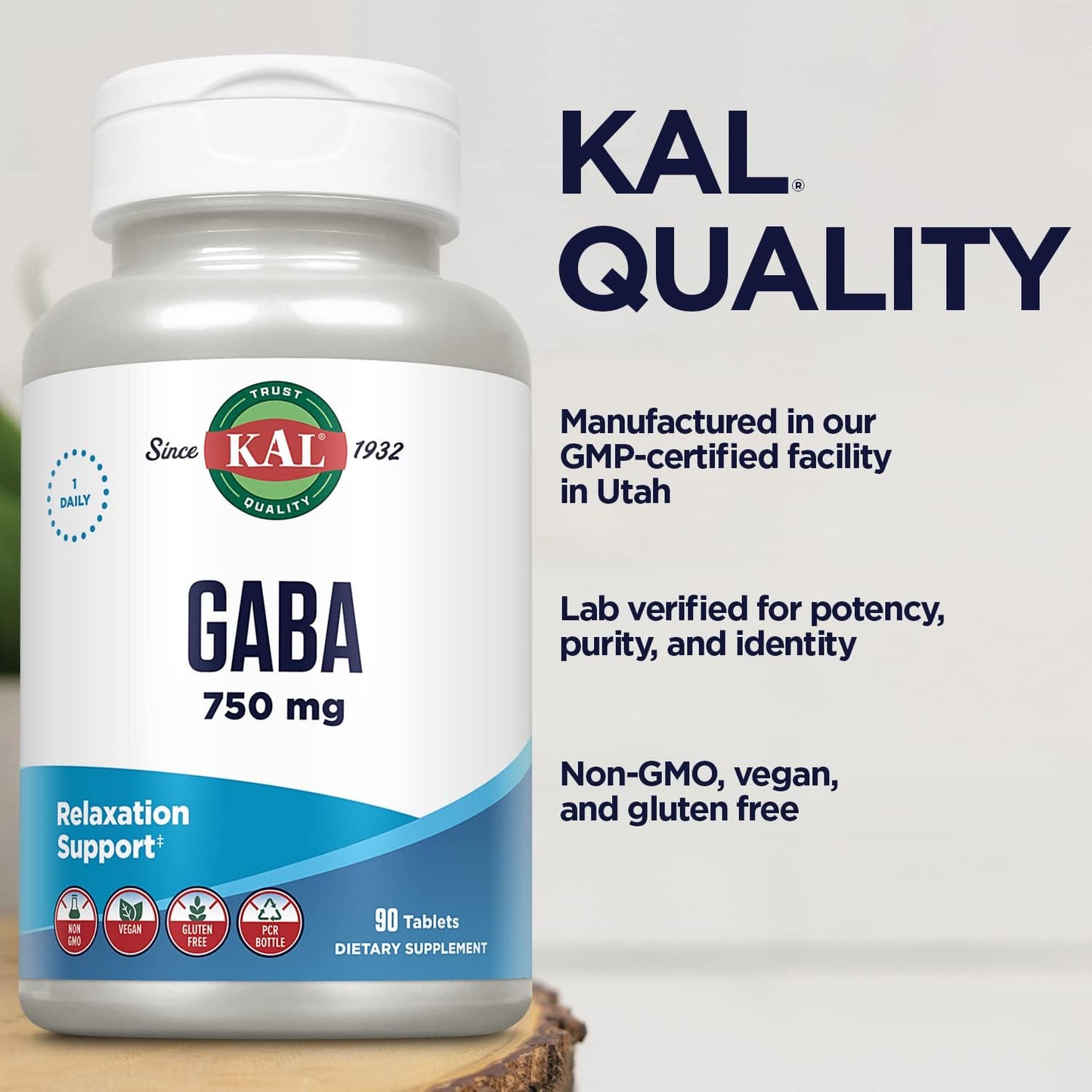 KAL GABA Food Supplement for Calm and Relaxation - 90 Tablets - görsel 5