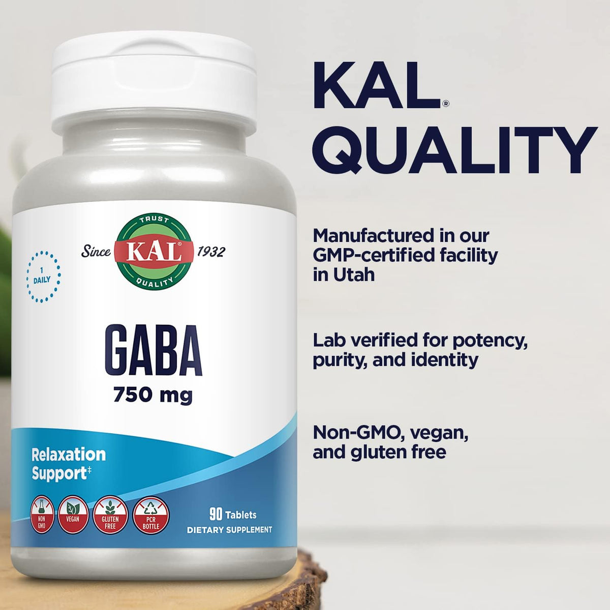 KAL GABA Food Supplement for Calm and Relaxation - 90 Tablets - görsel 5