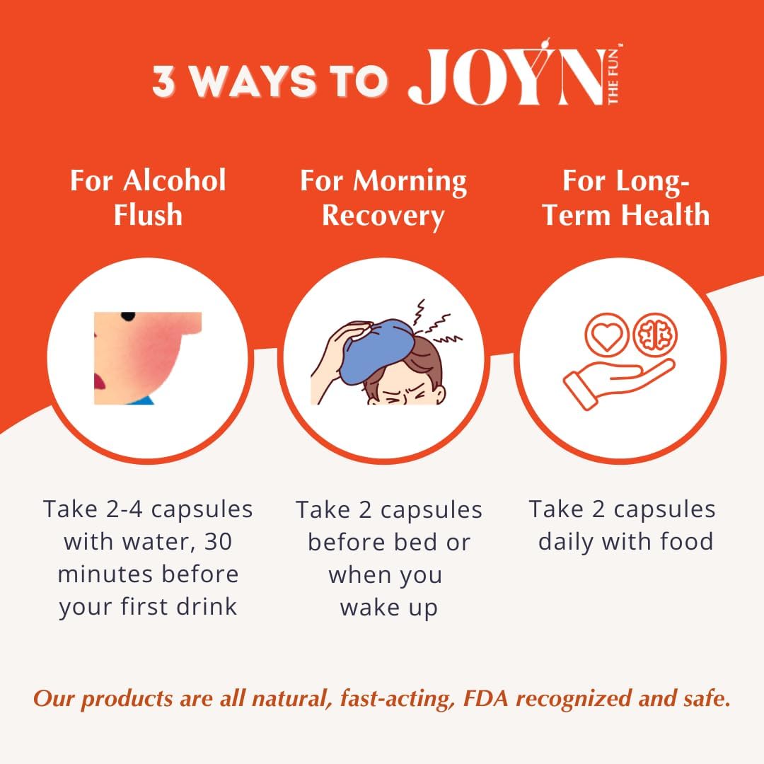 JOYN Supplement Value Pack: Alcohol Flush & Asian Glow Relief, Morning Recovery, Liver Support - 20ct - görsel 4