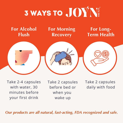 JOYN Supplement Value Pack: Alcohol Flush & Asian Glow Relief, Morning Recovery, Liver Support - 20ct