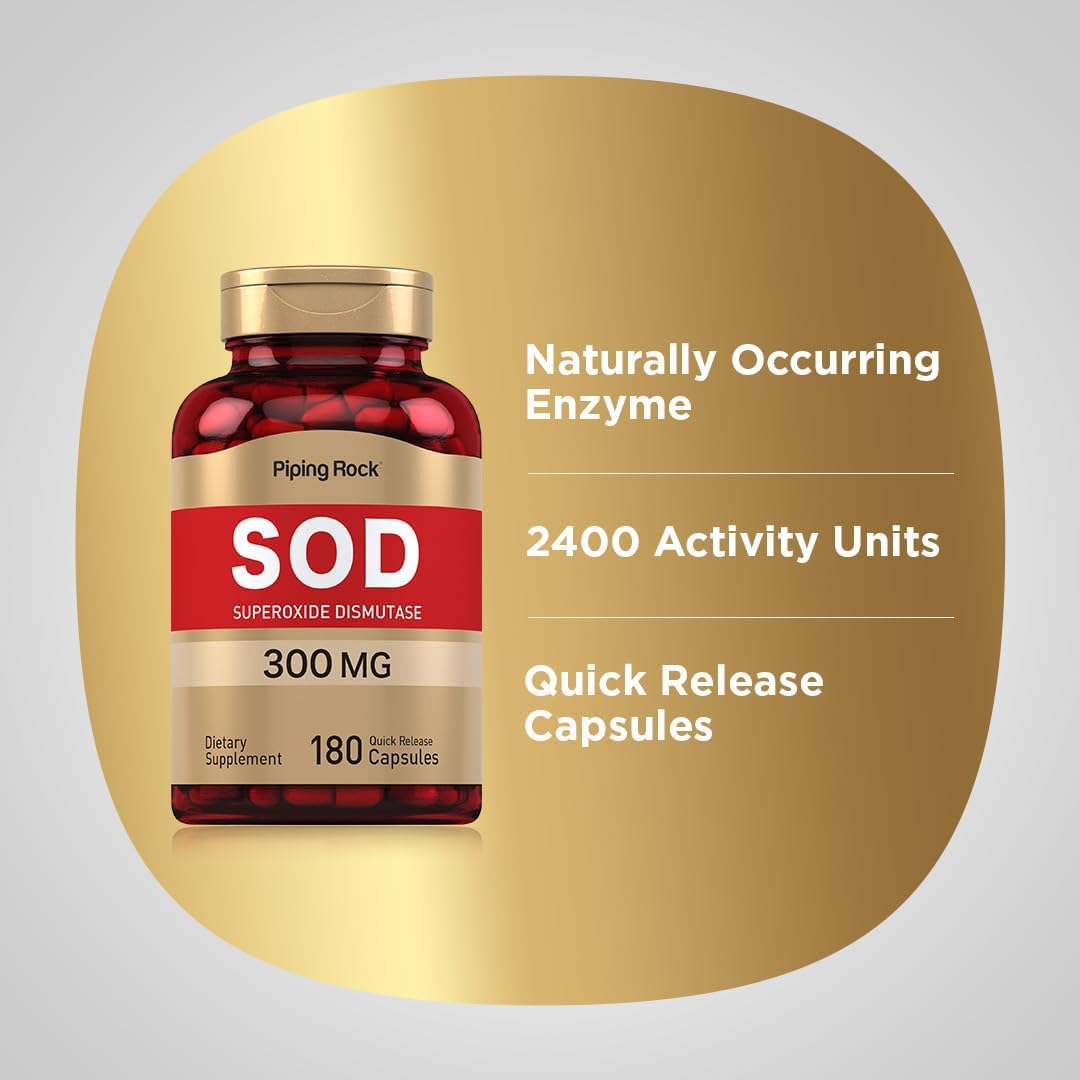 Piping Rock Superoxide Dismutase | 300 mg | 180 Capsules - görsel 4