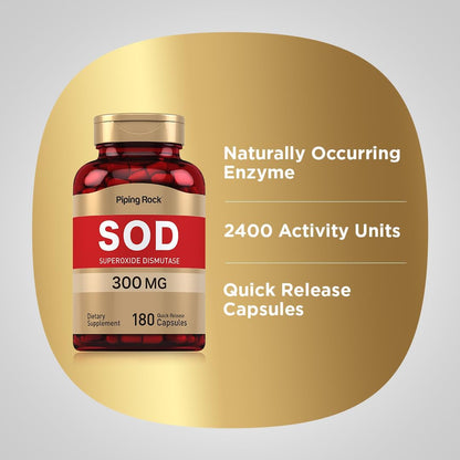 Piping Rock Superoxide Dismutase | 300 mg | 180 Capsules