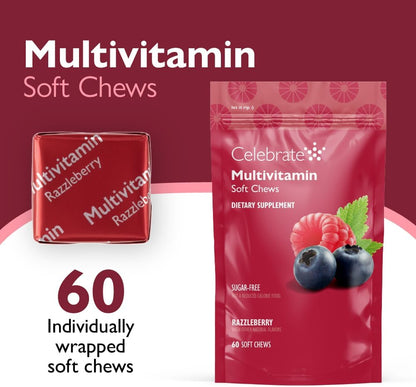 Celebrate Vitamins Bariatric Multivitamin Soft Chews – Berry (60 Chews)