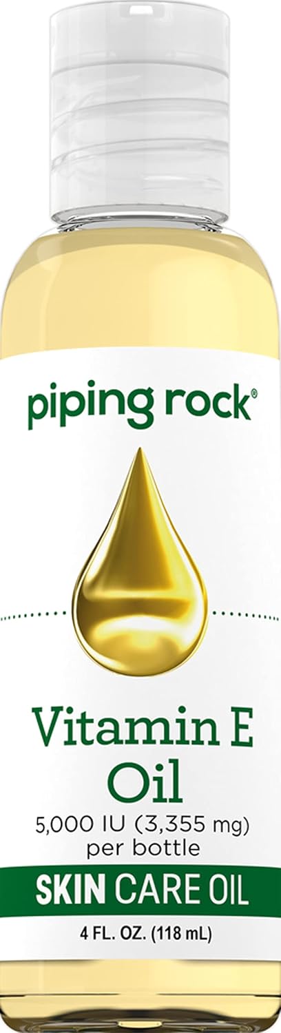 Piping Rock Vitamin E Oil | 5000 IU | 118 ml | for Skin, Face, Hair, and Nails | Nourishing Supplement - görsel 1