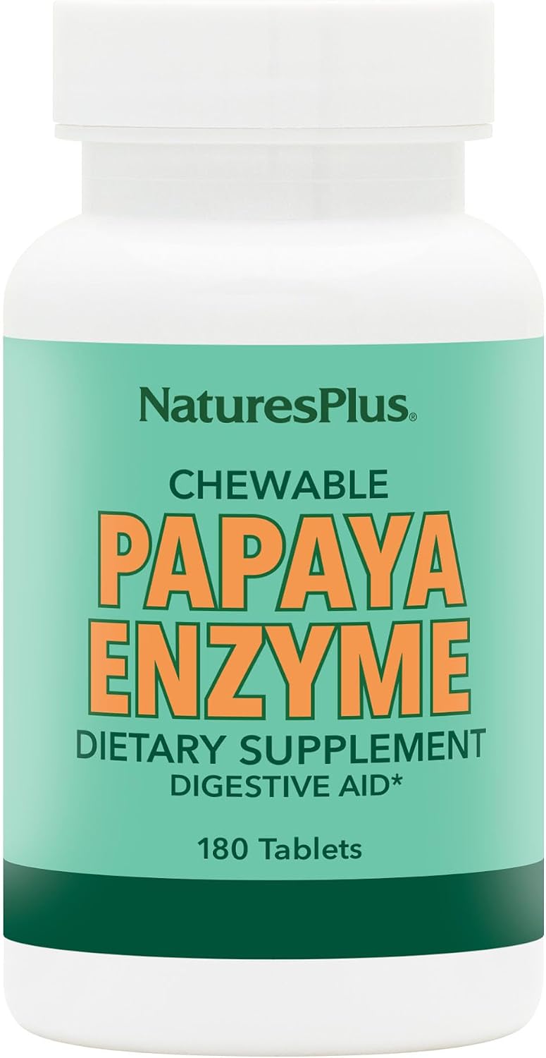 NaturesPlus Papaya Enzyme Chewable Tablets - 180 Tablets - görsel 1