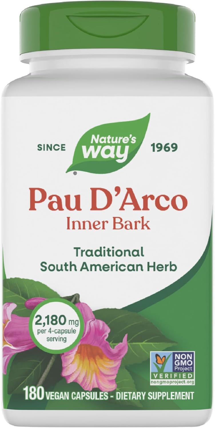 Nature's Way Pau d'Arco Inner Bark, Traditional South American Herb, 2,180 mg per 4-Capsule Serving, 100 Capsules - görsel 8