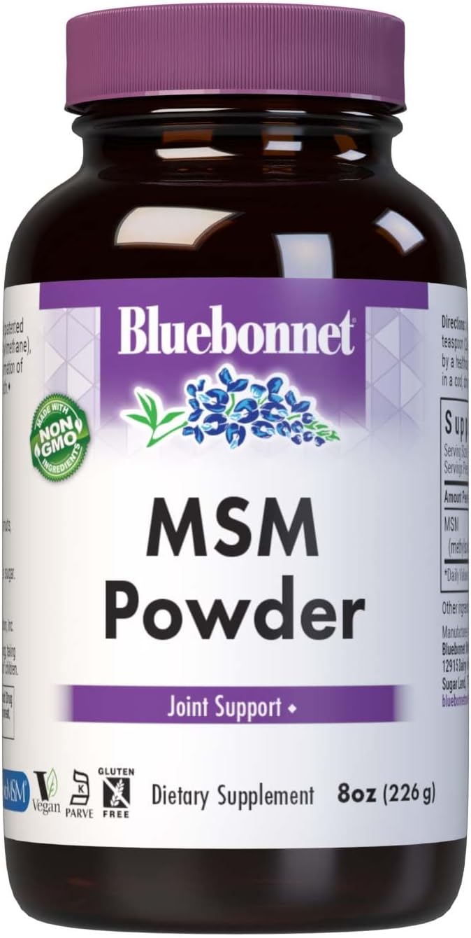 BlueBonnet Nutrition MSM Powder 2600mg - OptiMSM Methylsulfonylmethane - Non-GMO, Vegan, Gluten-Free - 227 g (87 Servings) - görsel 1