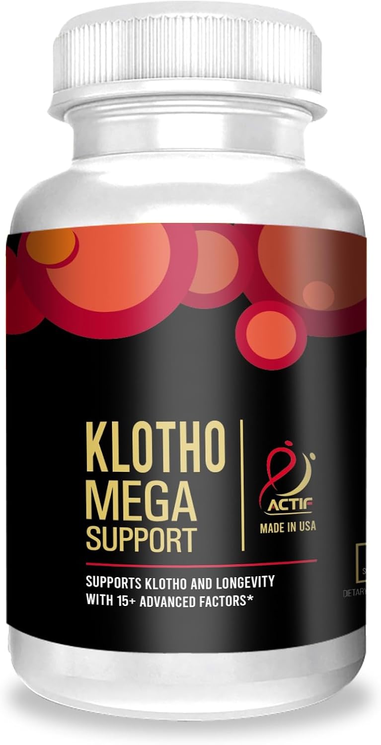 ACTIF Klotho Mega Support with 20+ Advanced Factors for Longevity Support - Non GMO, Made in USA, 90 Count - görsel 1