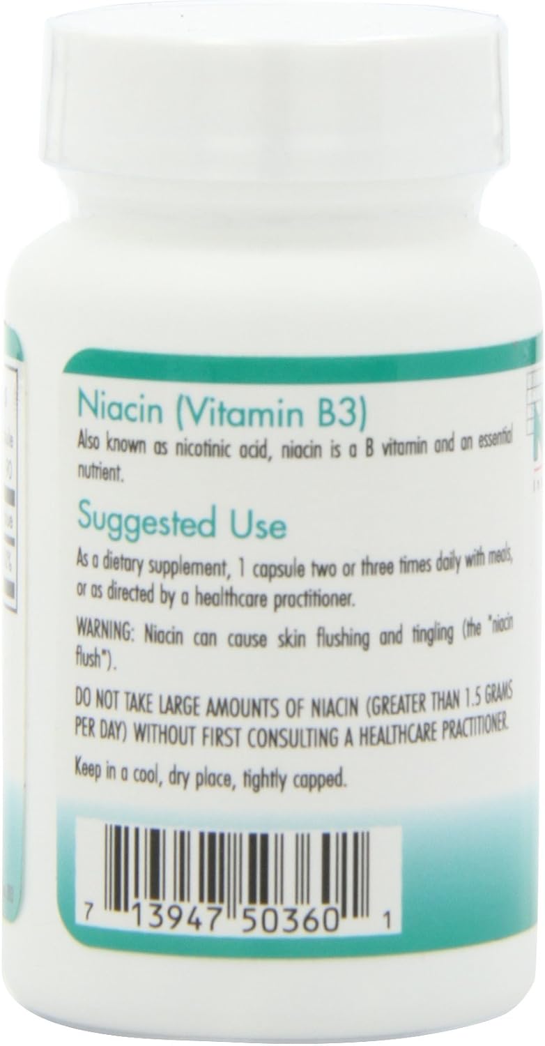 NutriCology Niacin - Vitamin B3 (Nicotinic Acid) Supplement - Supports Energy Metabolism & Redox Function - Hypoallergenic - 90 Capsules - görsel 5