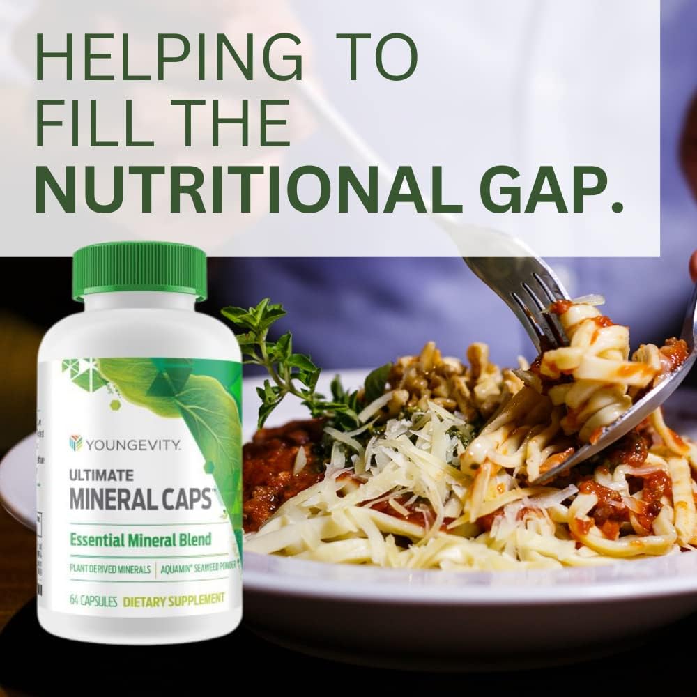 Youngevity Ultimate Mineral Caps™ - 70+ Essential Full Spectrum Trace Minerals - Nutrient-Dense, Derived from Humic & Aquamin Seaweed (64 Capsules) - görsel 6