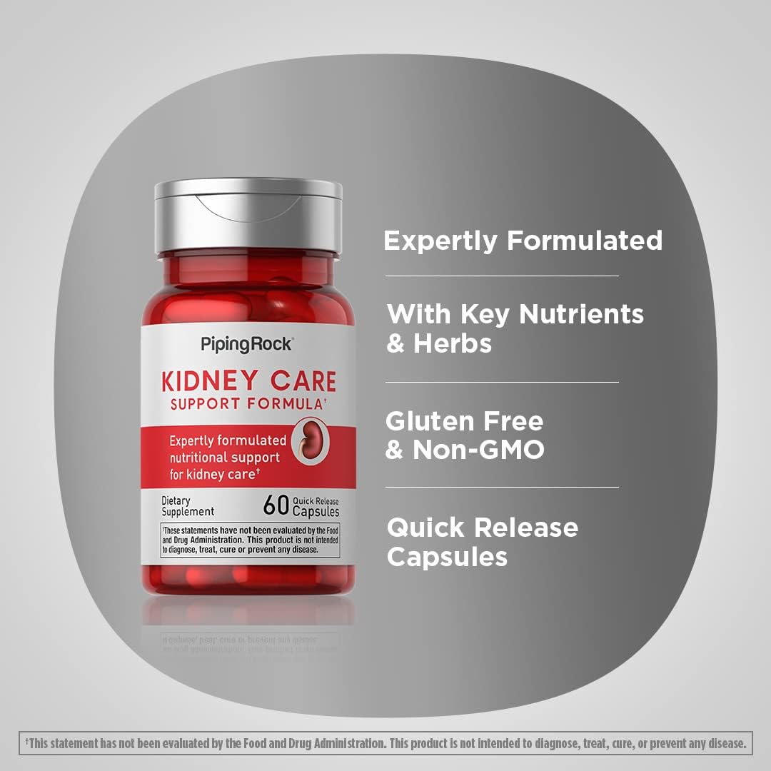 Piping Rock Kidney Support Supplement | 60 Capsules | Care & Restore Formula | for Men and Women | Non-GMO, Gluten-free - görsel 4
