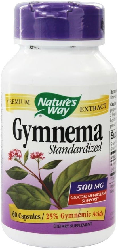 Nature's Way Gymnema Standardised, 500 mg, 60 Vegetarian Capsules (Pack of 3)