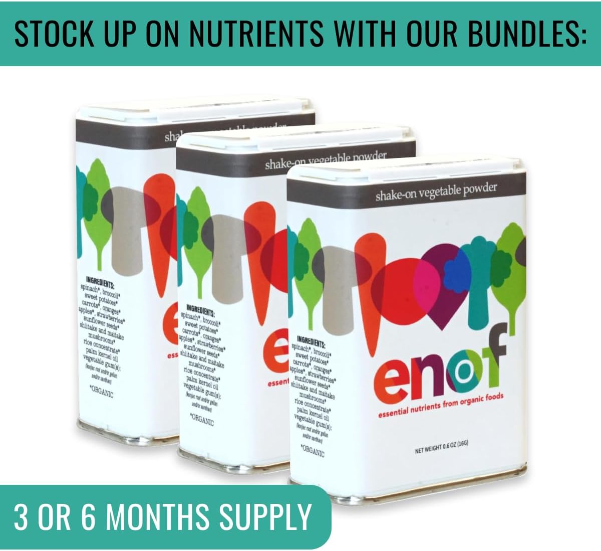 ENOF Organic Fruit and Vegetable Powder, 60 Servings - görsel 7