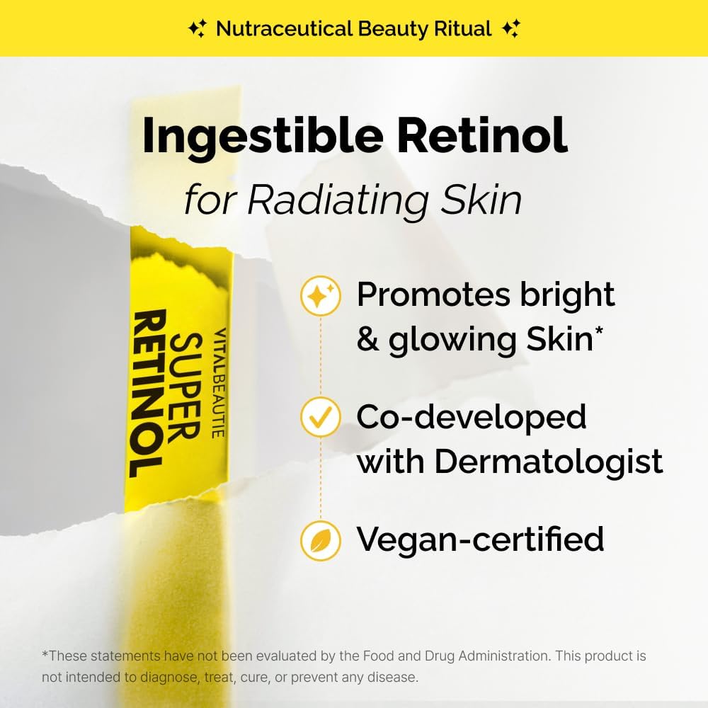 VITALBEAUTIE Super Retinol – Ingestible Liposomal Retinol & Vitamin C Powder for Radiant Skin, 30 Sachets - görsel 2