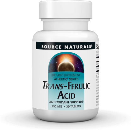 Source Naturals Athletic Series Trans-Ferulic Acid - Antioxidant Support - 250mg, 60 Tablets