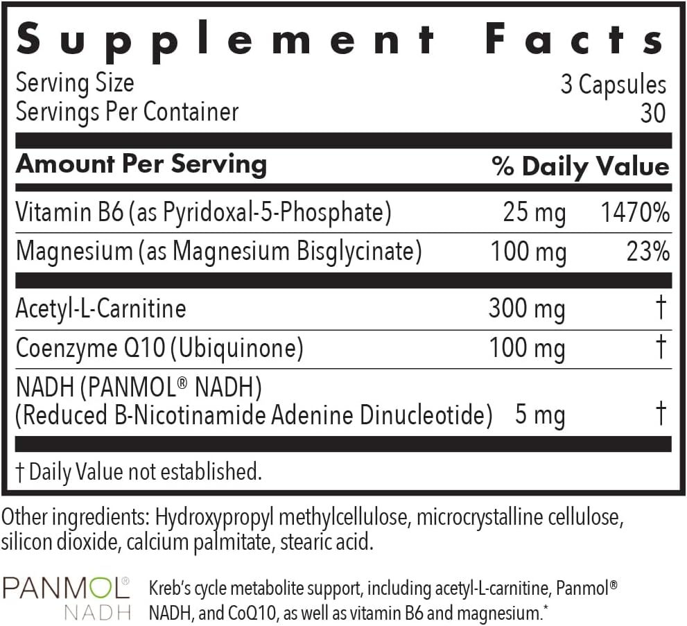 ARG Mitochondrial Cofactors – Mitochondrial Support with Acetyl-L-Carnitine, CoQ10, Vitamin B6 & Magnesium – 90 Vegetarian Capsules - görsel 2