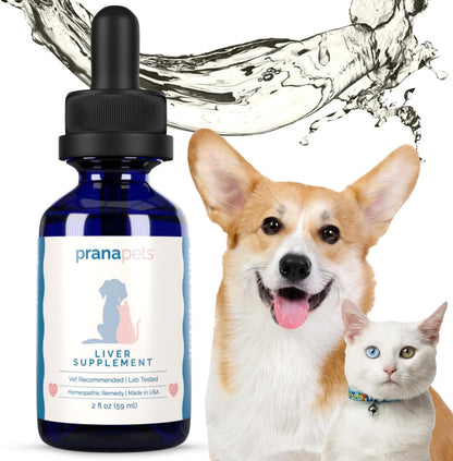 PranaPets Liver Supplement for Pets – Herbal Drops for Dogs & Cats