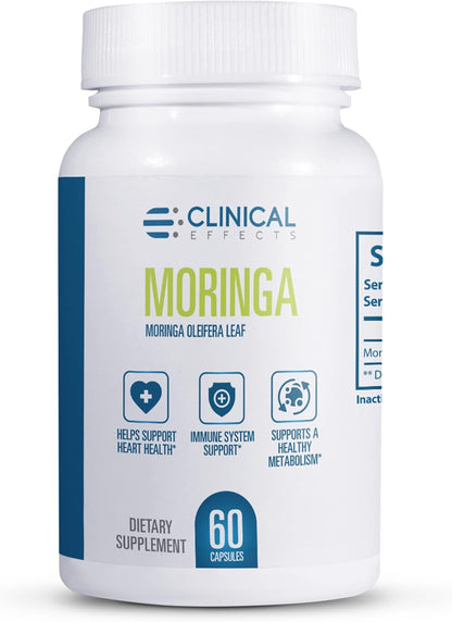 Clinical Effects Moringa Oleifera 800mg Capsules – Heart, Joint, Energy & Immune Support Supplement (60 Capsules)