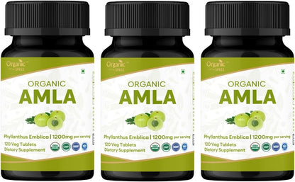 ORGANIC SPREE Amla Tablets – 1200 mg per Serving – Indian Gooseberry Food Supplement – USDA Organic – 120 Tablets (Pack of Two)
