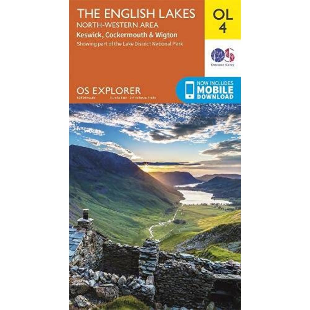 Lake District OS Explorer Map OL4 – The English Lakes: North Western Area – Keswick, Cockermouth & Wigton - görsel 1