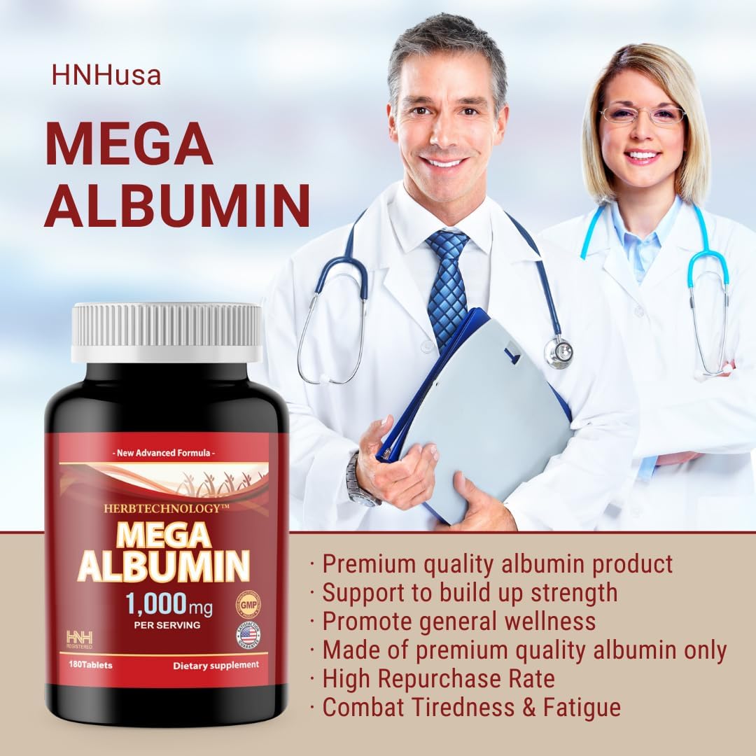 Dr.K&C Mega Albumin Protein Supplement 1000mg, 180 Tablets - Egg White Albumin for Daily Energy & Wellness Support - görsel 4