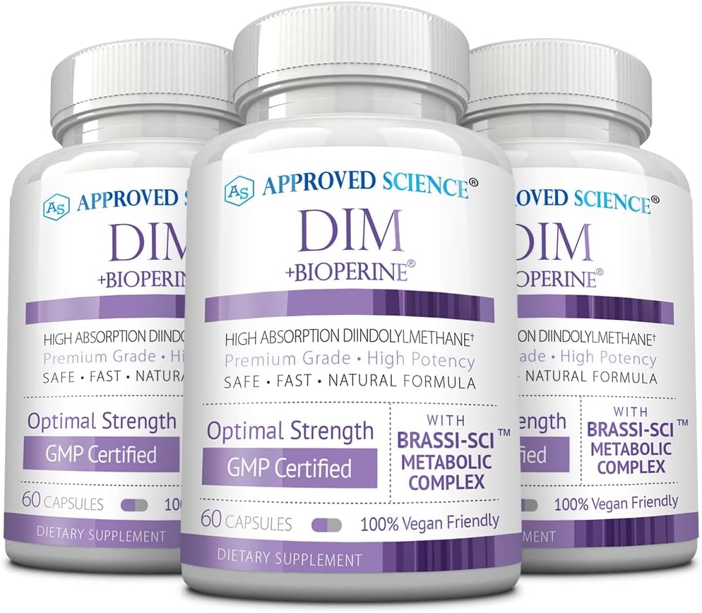 Approved Science DIM - Oestrogen Metabolism Support - DIM, Broccoli Sprout, Mustard Seed, Calcium, BioPerine - Vegan - 360 Capsules - görsel 7