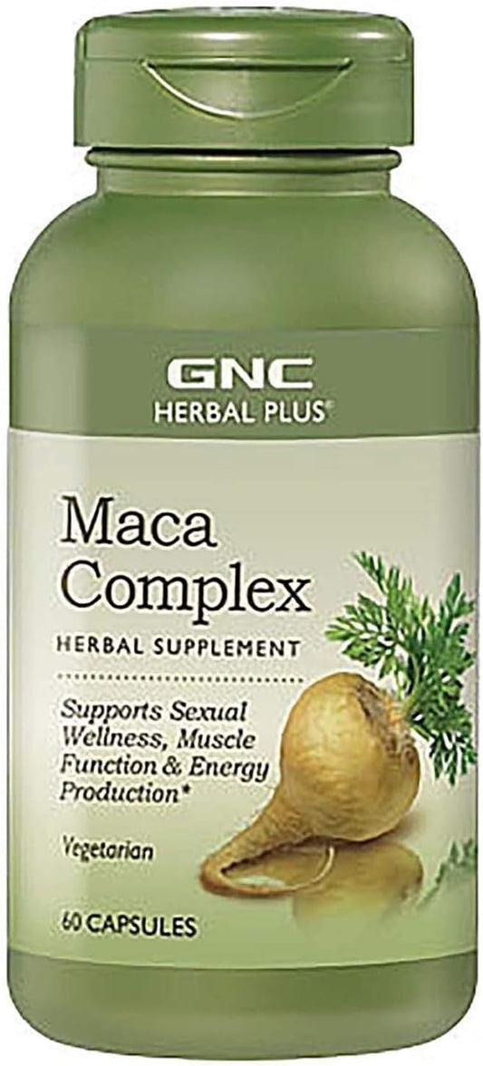 GNC Herbal Plus Maca Complex Supplement - Vegetarian, Traditionally Used for Vitality, 30 Servings