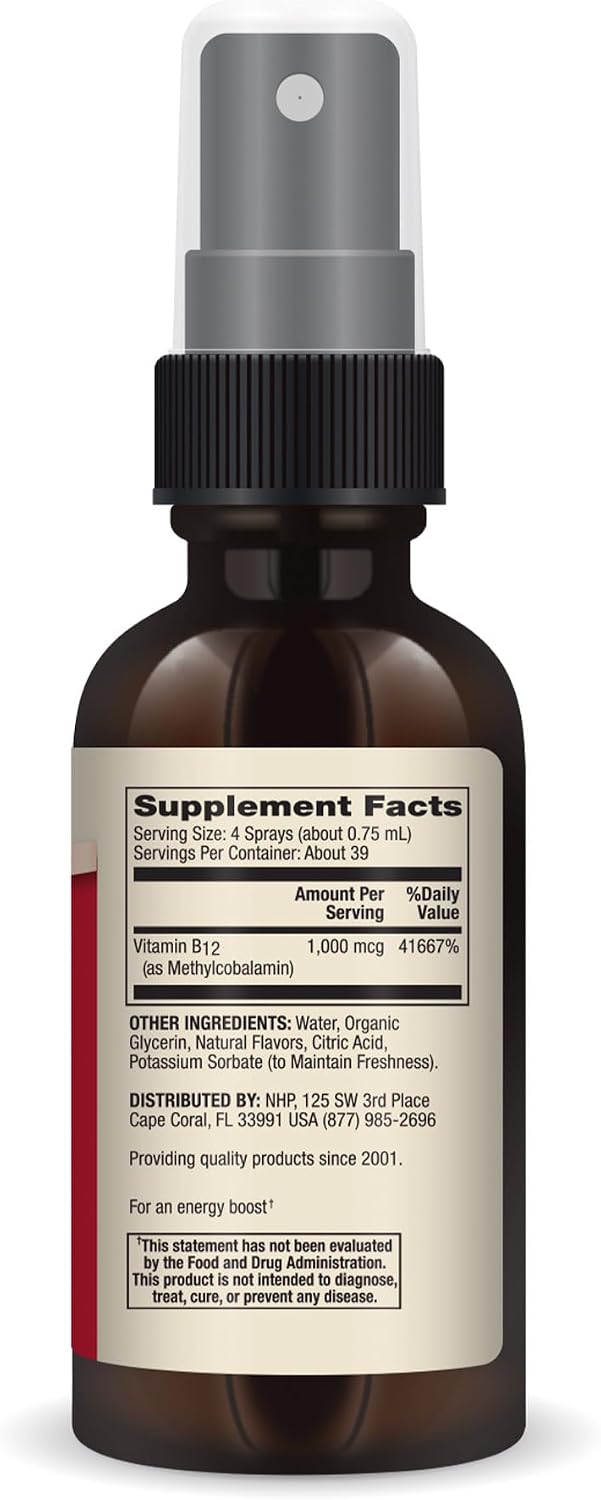 Dr. Mercola Methyl B12 Energy Boost – Fast-Absorbing Spray – Active Vitamin B12 as Methylcobalamin – Natural Blackberry Flavour – 39 Servings - görsel 2