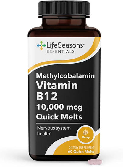 LifeSeasons Essentials Vitamin B12 10,000 – 10,000 mcg of vitamin B12 per quick melt tablet – Image 1