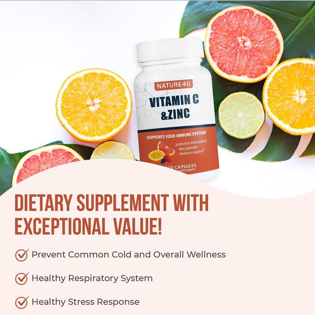 Vitamin C 1000mg with Zinc, Rose Hips and Citrus Bioflavonoids - 120 Capsules - görsel 7