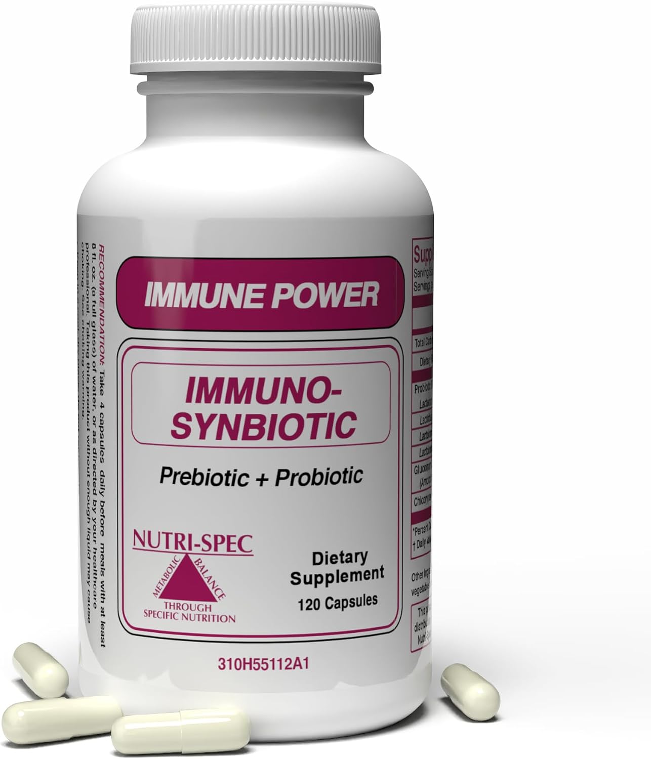 Nutri-Spec Immune Power Synbiotic - Probiotic and Prebiotic Food Supplement (120 Capsules) - görsel 1
